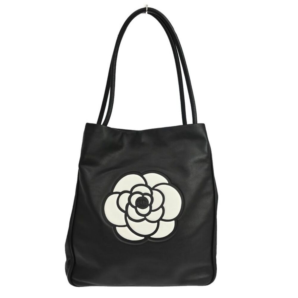 Chanel Camellia Lambskin Black Leather Tote Bag Bag
